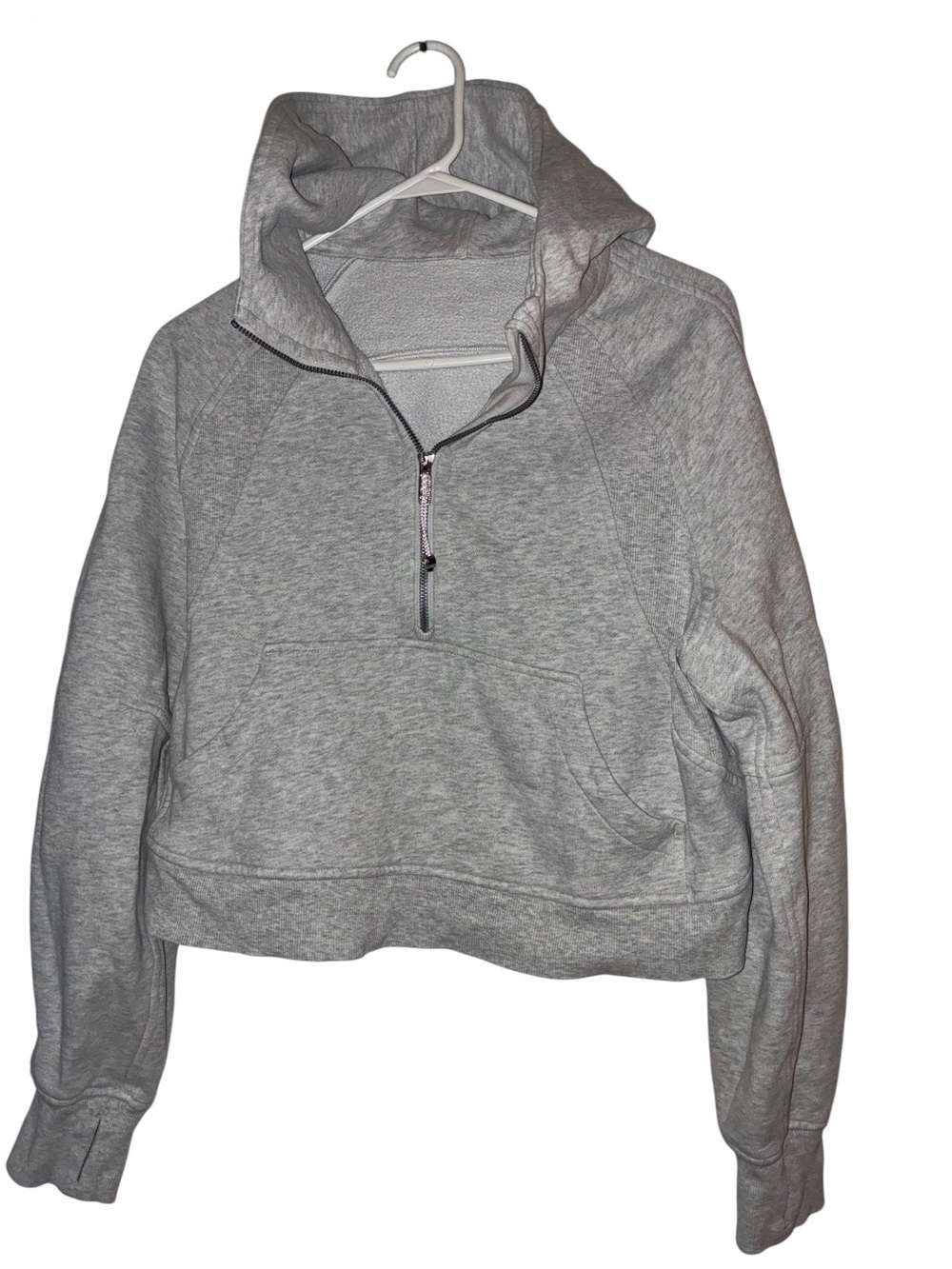 Lululemon Scuba Oversized Half-Zip Hoodie,‎ Light Grey Sz XS/S